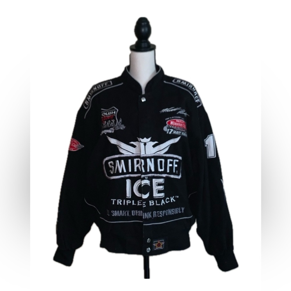Black and White Varsity Jacket with Branding